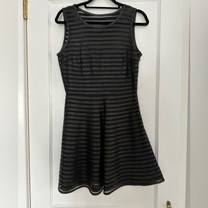 Parker leather and sheer black dress, size M